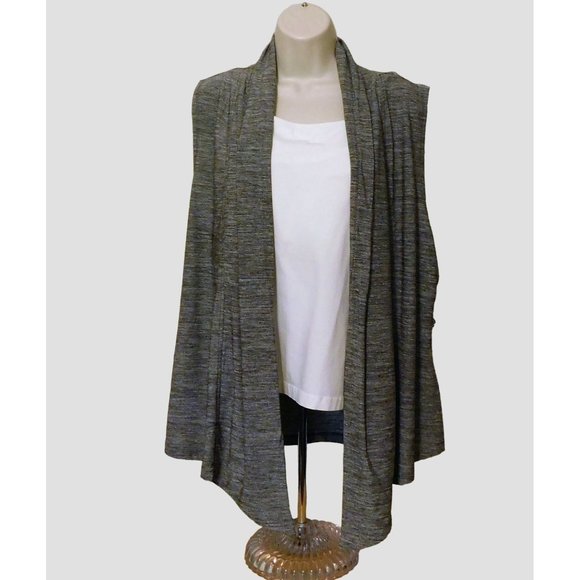 Coldwater Creek Jackets & Blazers - Coldwater Creek Cardigan Vest L 14/16 Gray Metallic Belted Sleeveless NEW